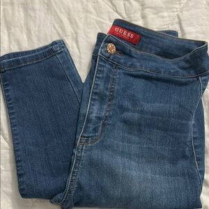 GUESS Women's high waisted Skinny Blue Jeans (27)
